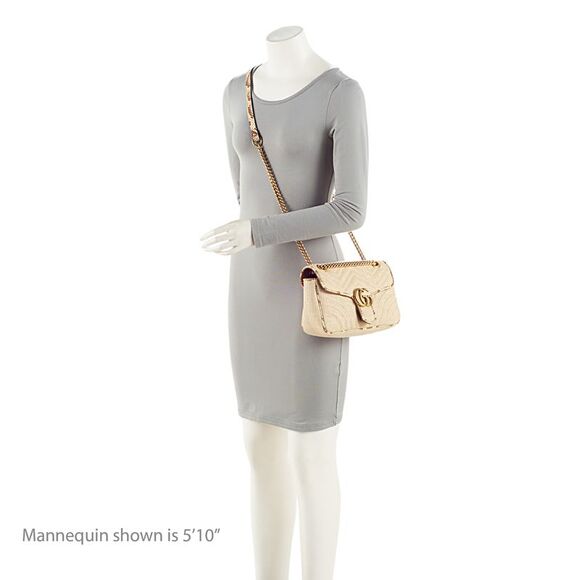 Gucci Raffia Snakeskin GG Marmont Small Flap Bag - Picture 5 of 15